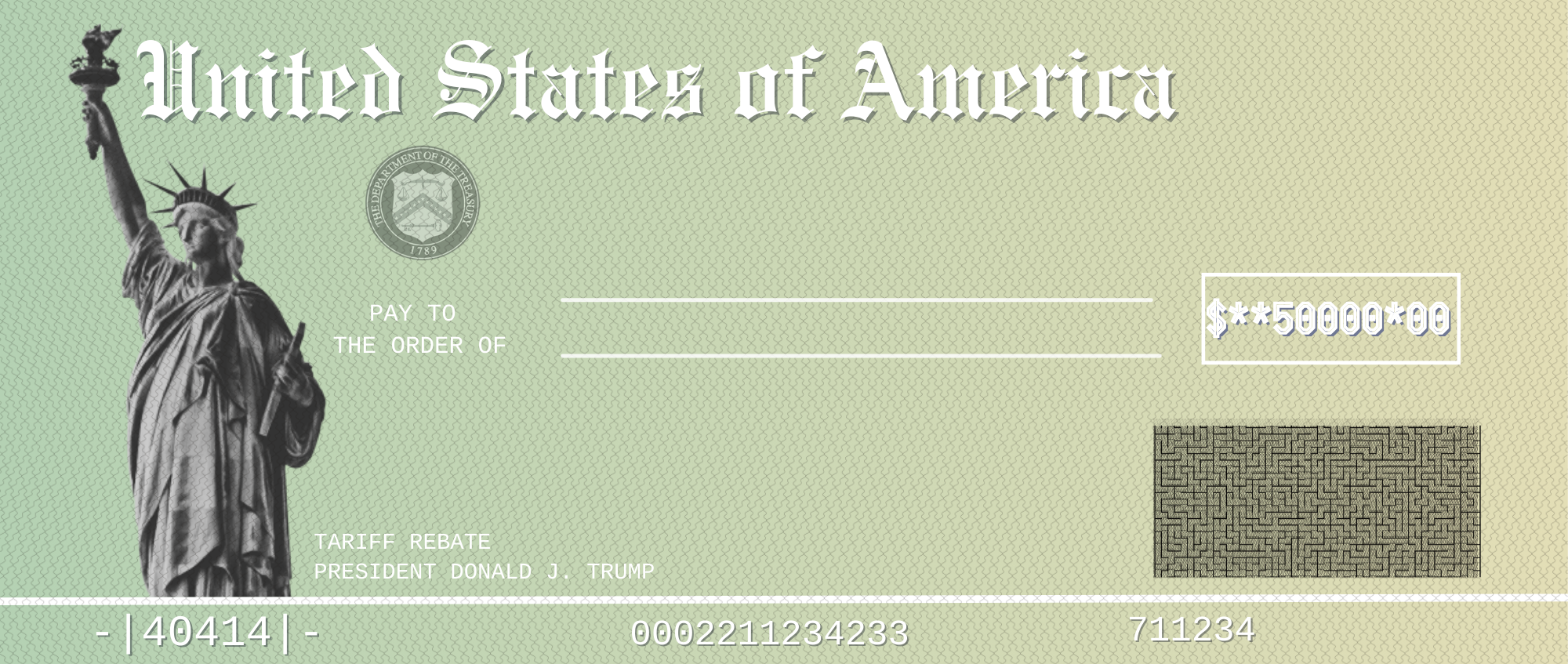 DOGE Stimulus — Limited Edition 24K Gold-Foil Commemorative Tribute Bill